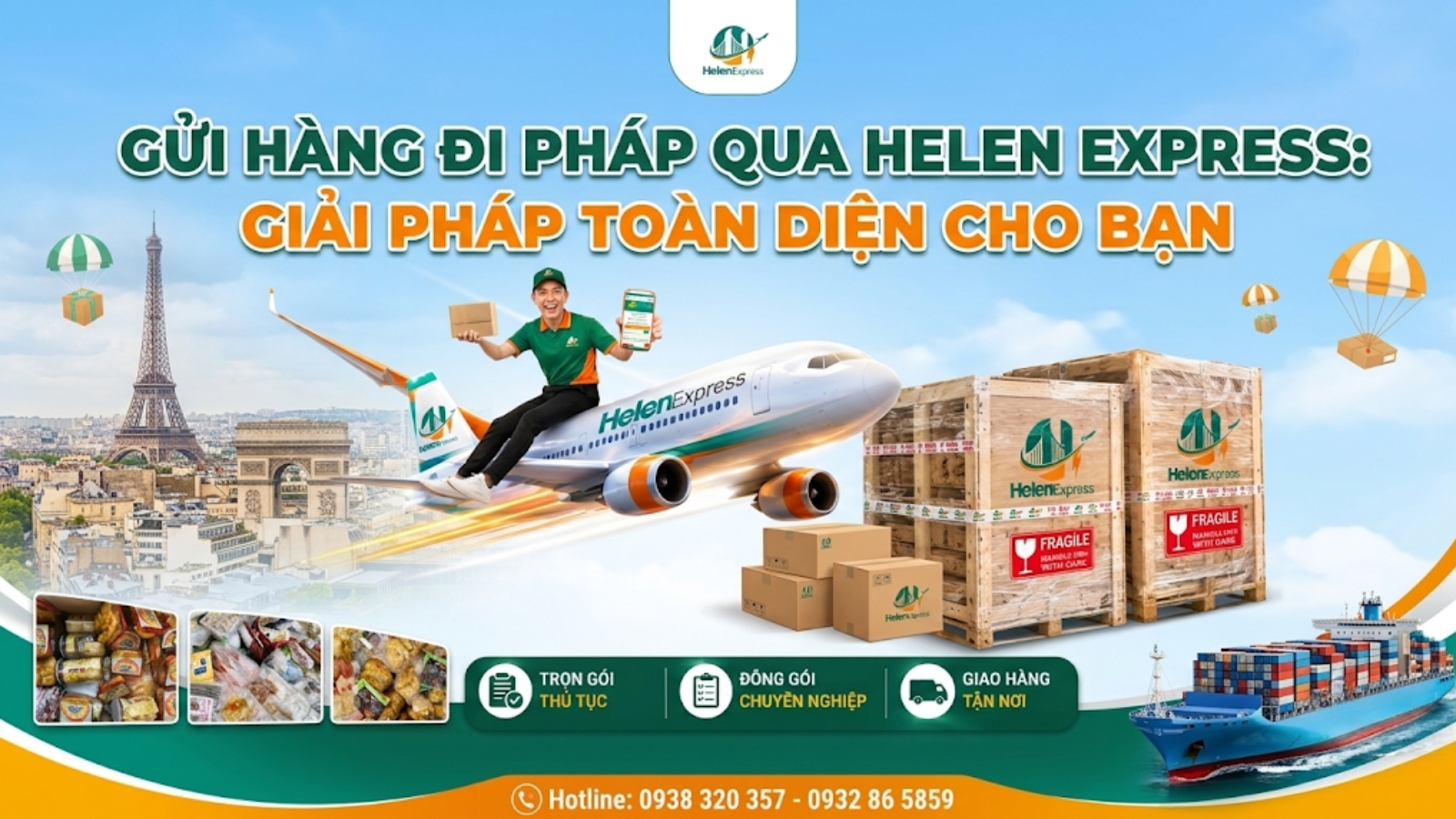 gửi hành lý cá nhân đi pháp an toàn cùng helen express