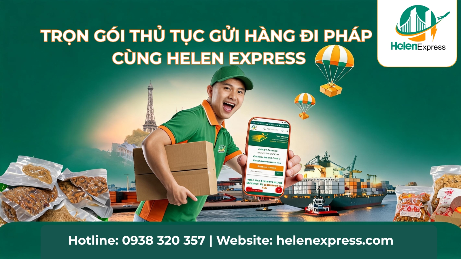 trọn gói thủ tục gửi hàng đi pháp cùng helen express