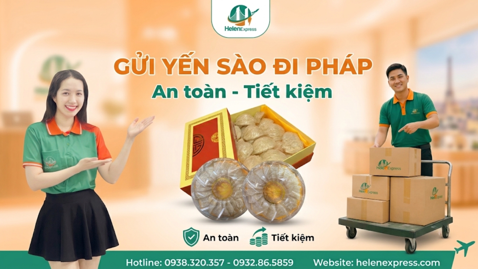 gửi yến sào đi pháp an toàn tiết kiệm cùng helen express