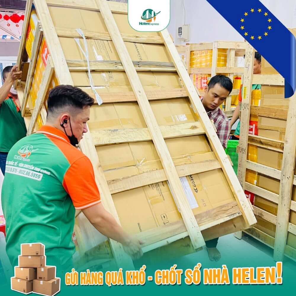 Đ&oacute;ng g&oacute;i h&agrave;ng gửi đi Mỹ tại Helen Express