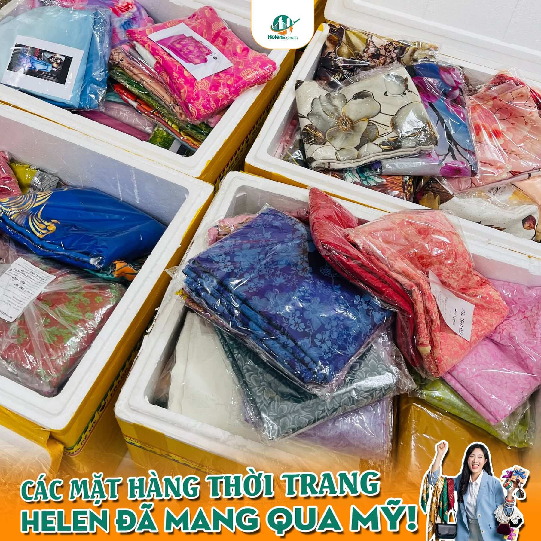 Kiện h&agrave;ng vận chuyển từ Việt Nam đi Mỹ Helen Express