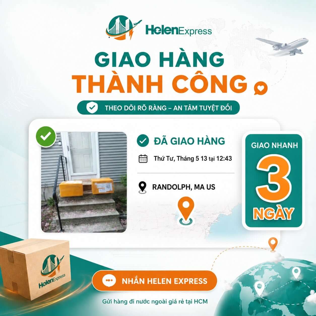 Phản hồi đ&aacute;nh gi&aacute; kh&aacute;ch h&agrave;ng gửi h&agrave;ng đi Mỹ tại Helen Express 7