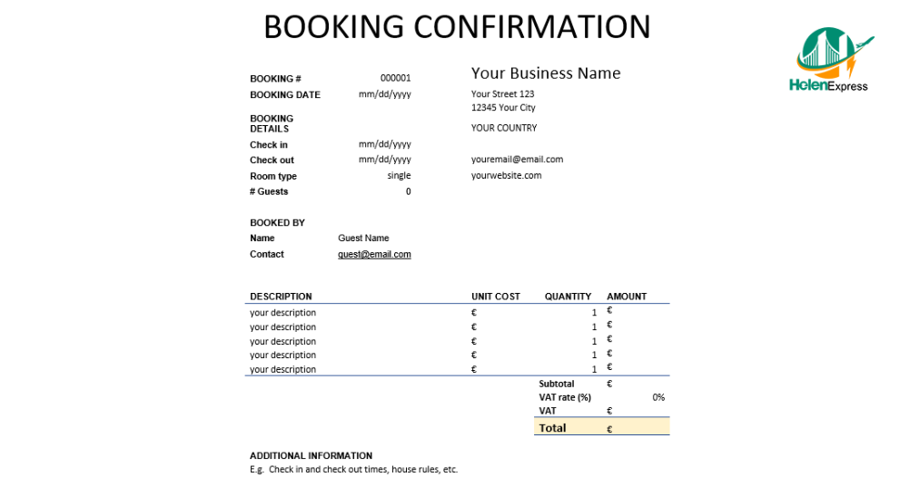 Hướng dẫn cách đọc booking confirmation