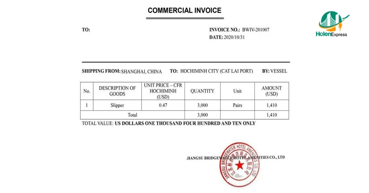 Link tải mẫu commercial invoice mới nhất