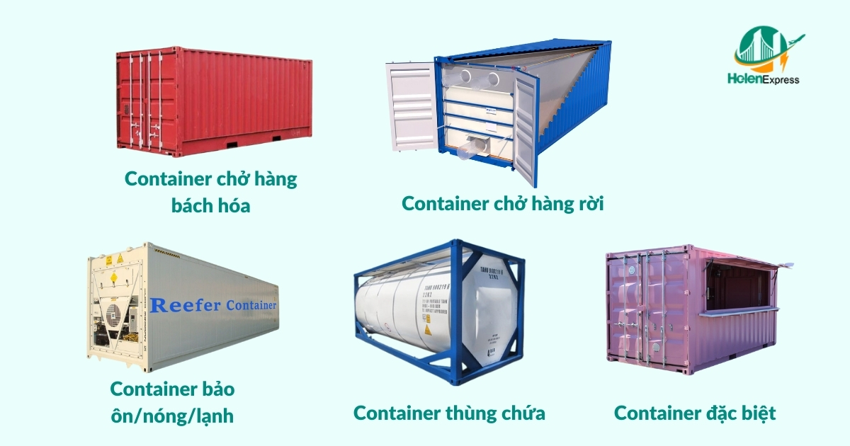 Phân loại container theo chức năng chứa hàng