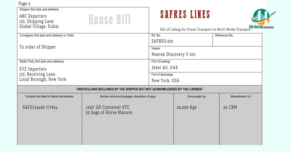 Chuẩn bị chứng từ cần thiết như House Bill of Lading